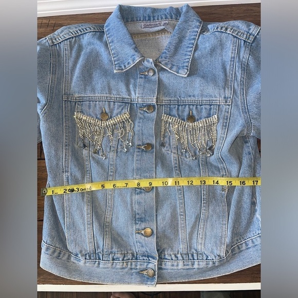 Y2k rhinestone denim jacket bling jacket crystal embellished jean jacket - Picture 6 of 13
